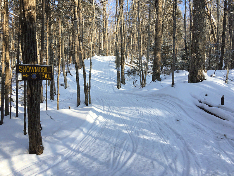 Seventh Lake Mountain Trail is groomed for snowmobiles. Photo courtesy of Protect the Adirondacks