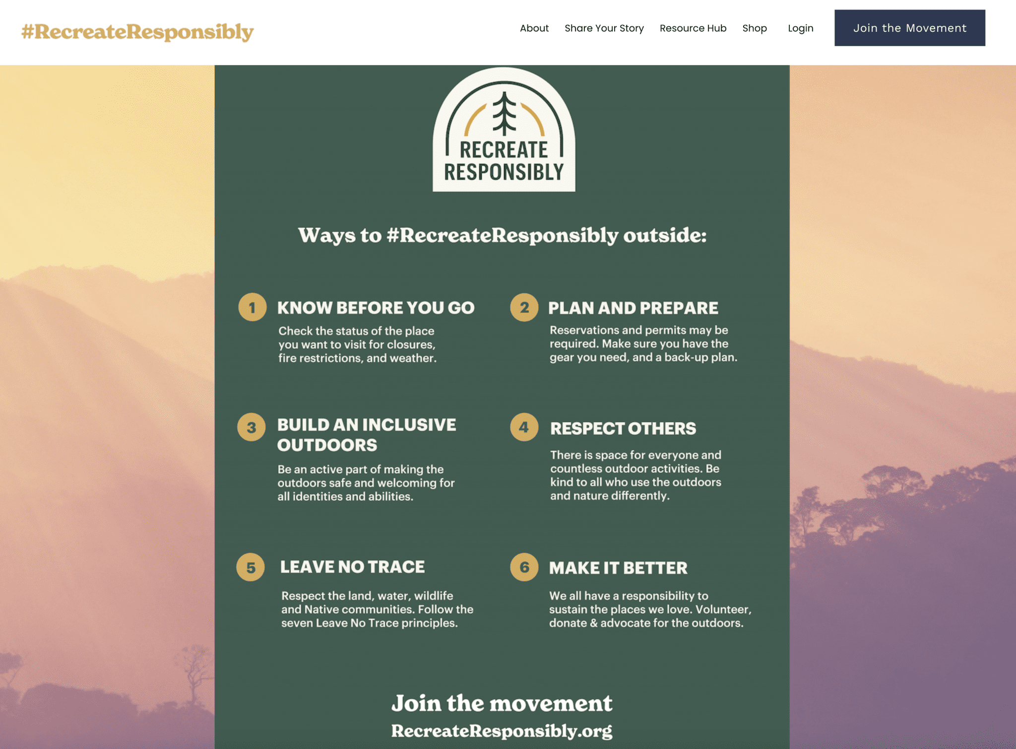 Recreate responsibly website