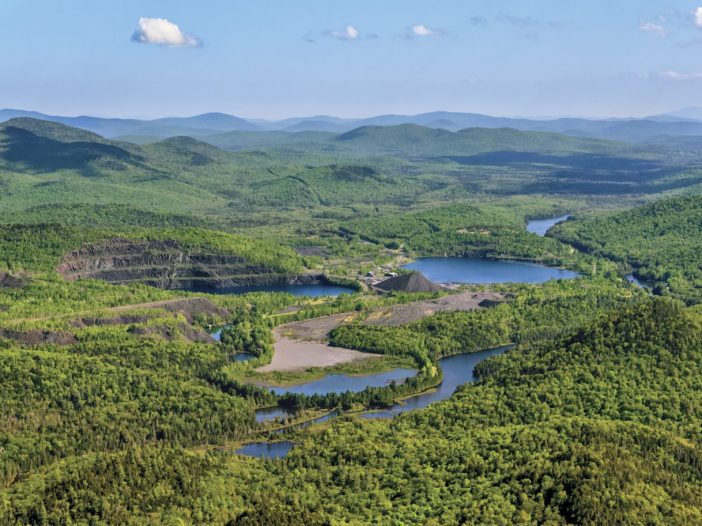 tahawus rail line and mine aerial shot