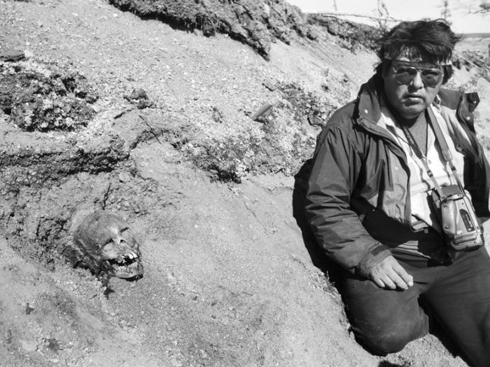 innu man at ancestral burial site