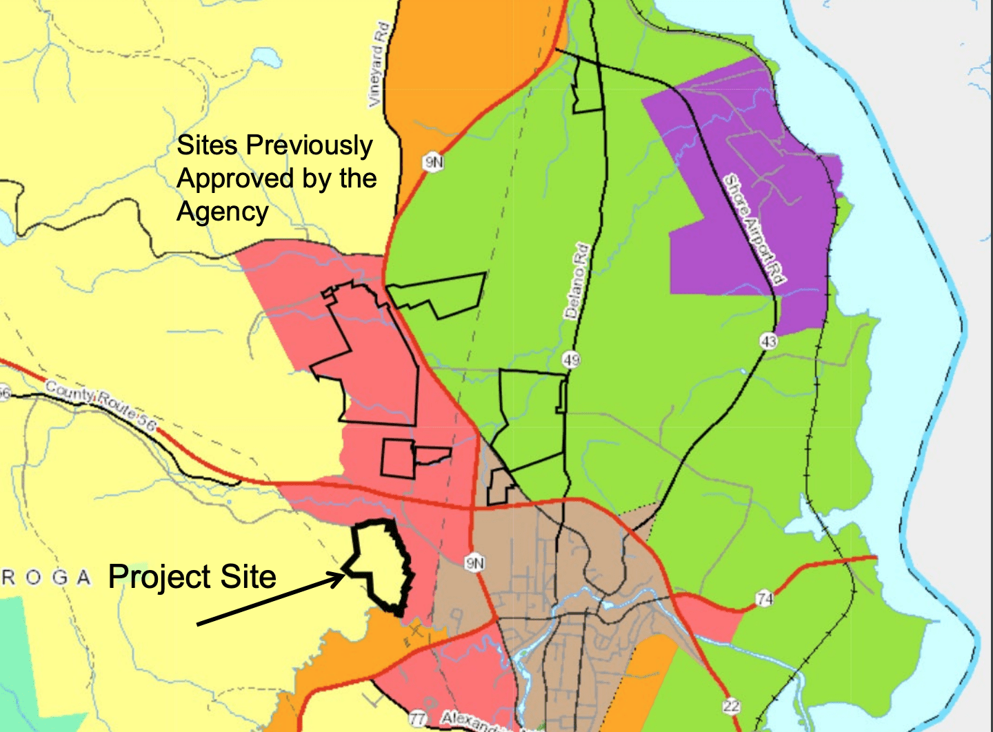 map of solar projects in Ticonderoga