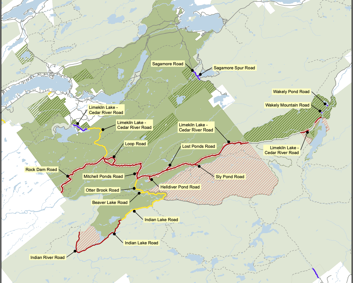 road map in moose river plains