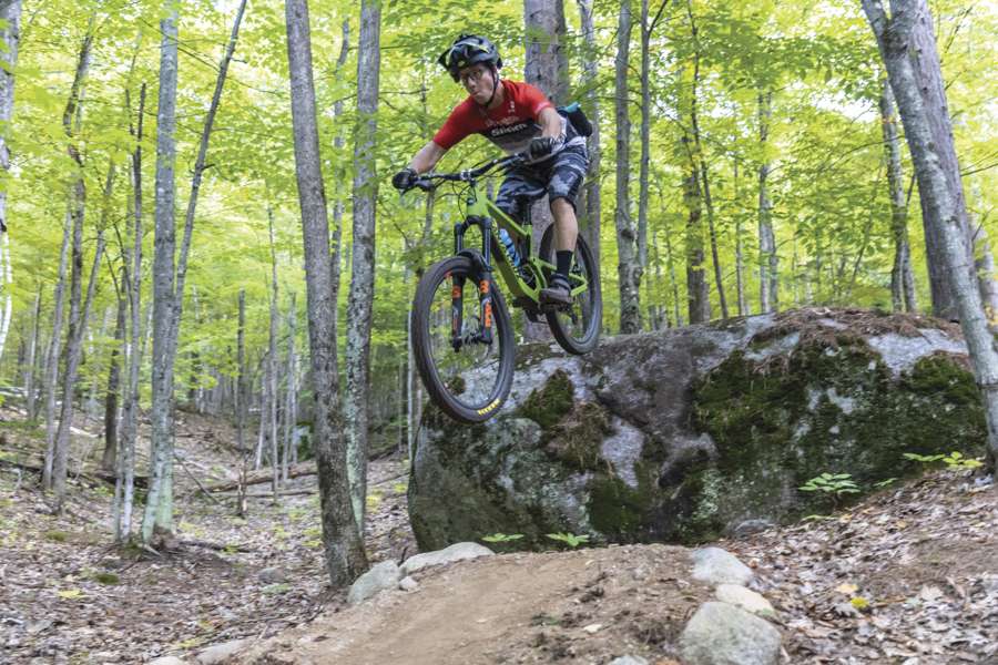 Mountain biker on Wilmington's Hardy Road trail