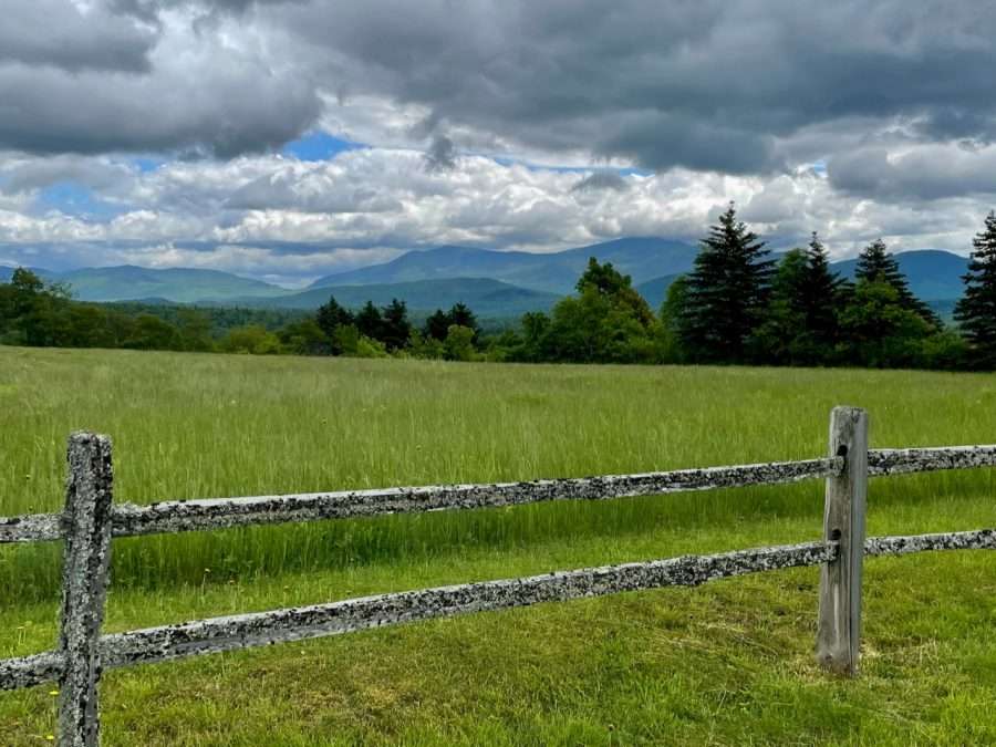 Esther and Whiteface, with its summit in the clouds, from Norman Ridge in Vermontville