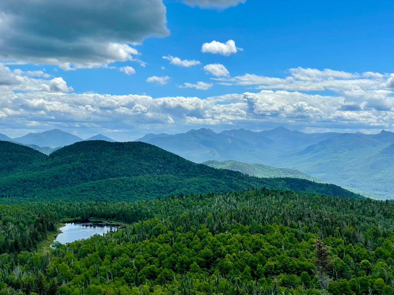 Lost Pond from the summit of Weston mountain