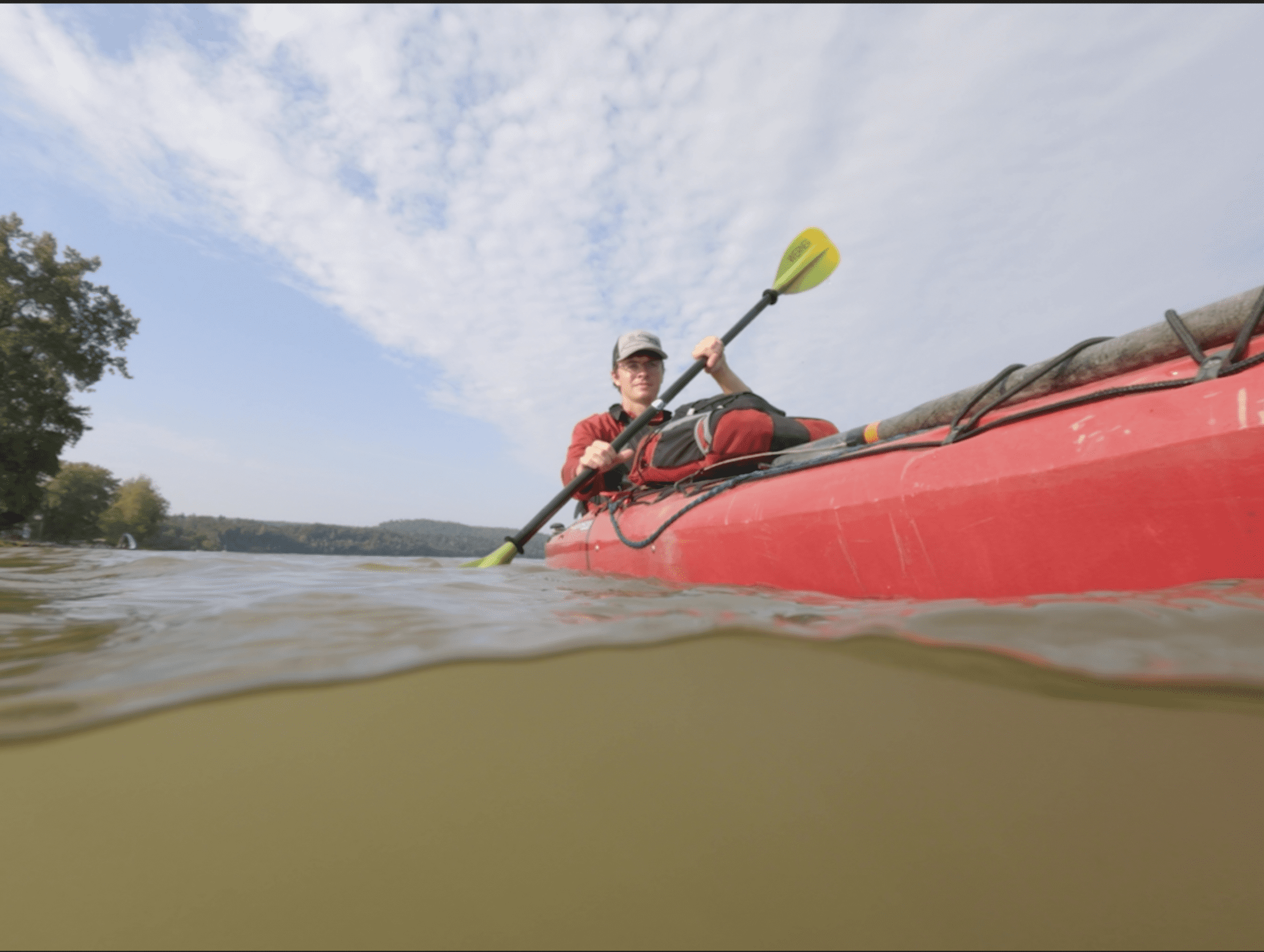 Jordan Rowell kayaks Lake Champlain