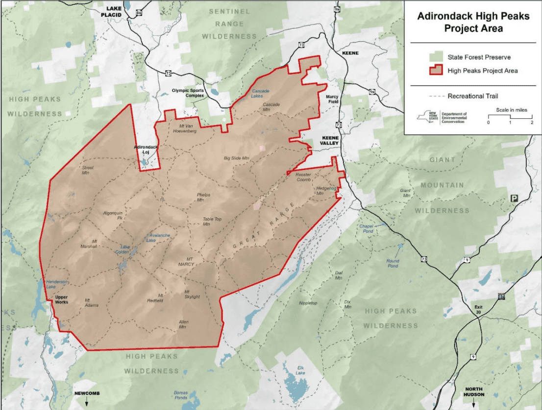 central High Peaks map