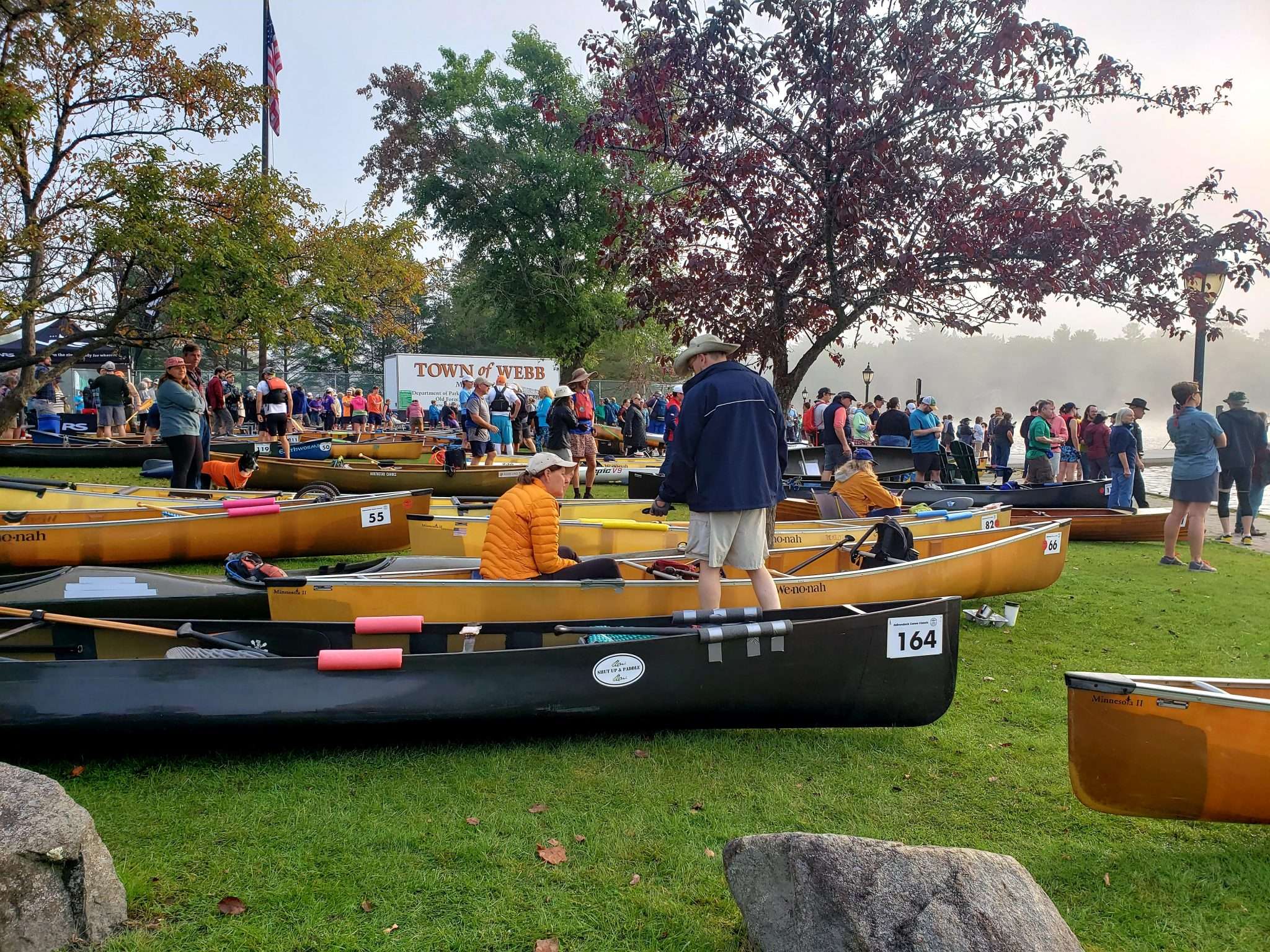 A misty start to this year's 90Miler canoe race