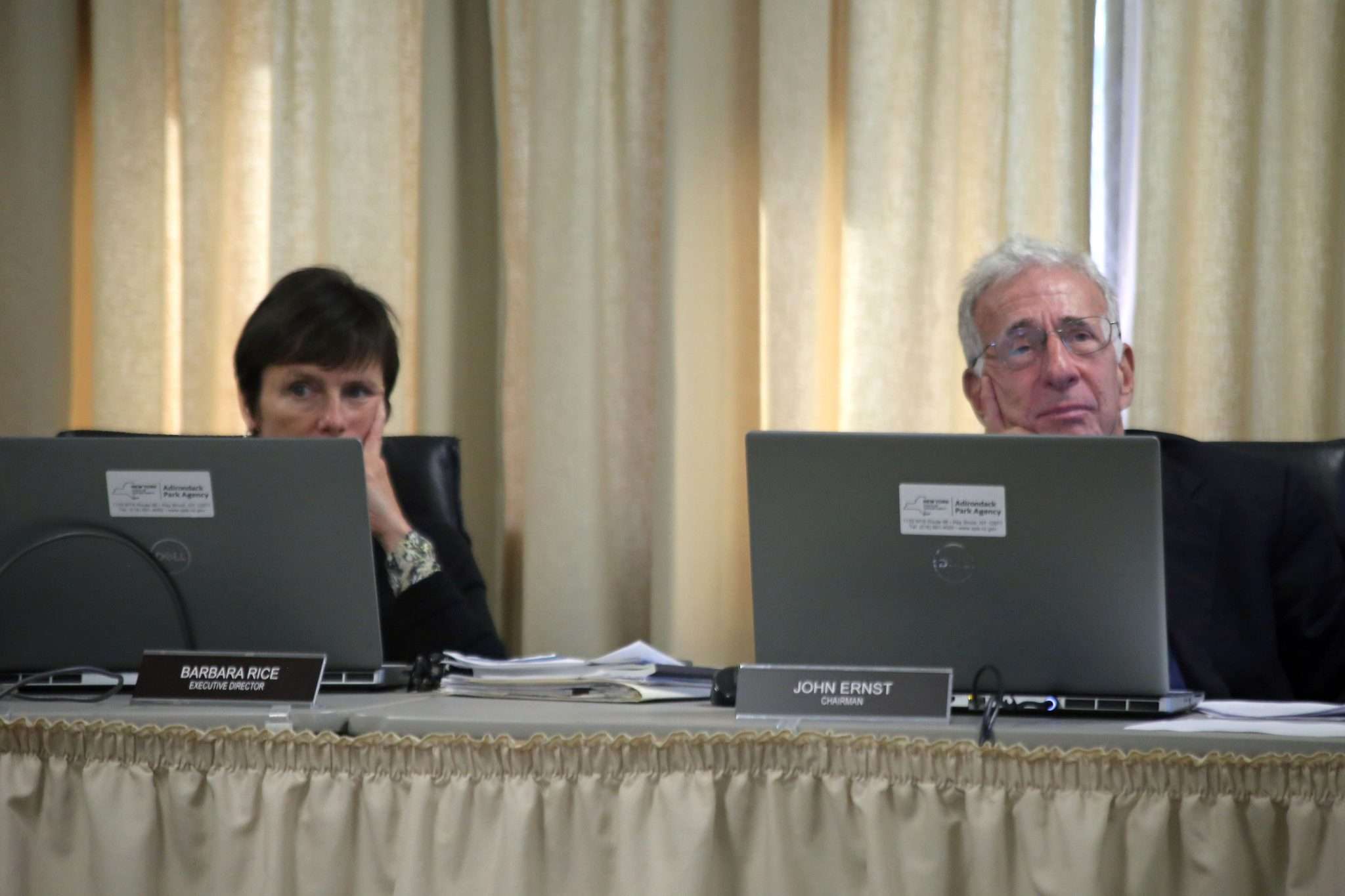 Barbara Rice and John Ernst at the Adirondack Park Agency