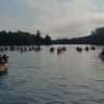 A misty start to this year’s 90-Miler canoe race
