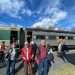 Train passengers disembark to a welcoming crowd at Tupper Lake.