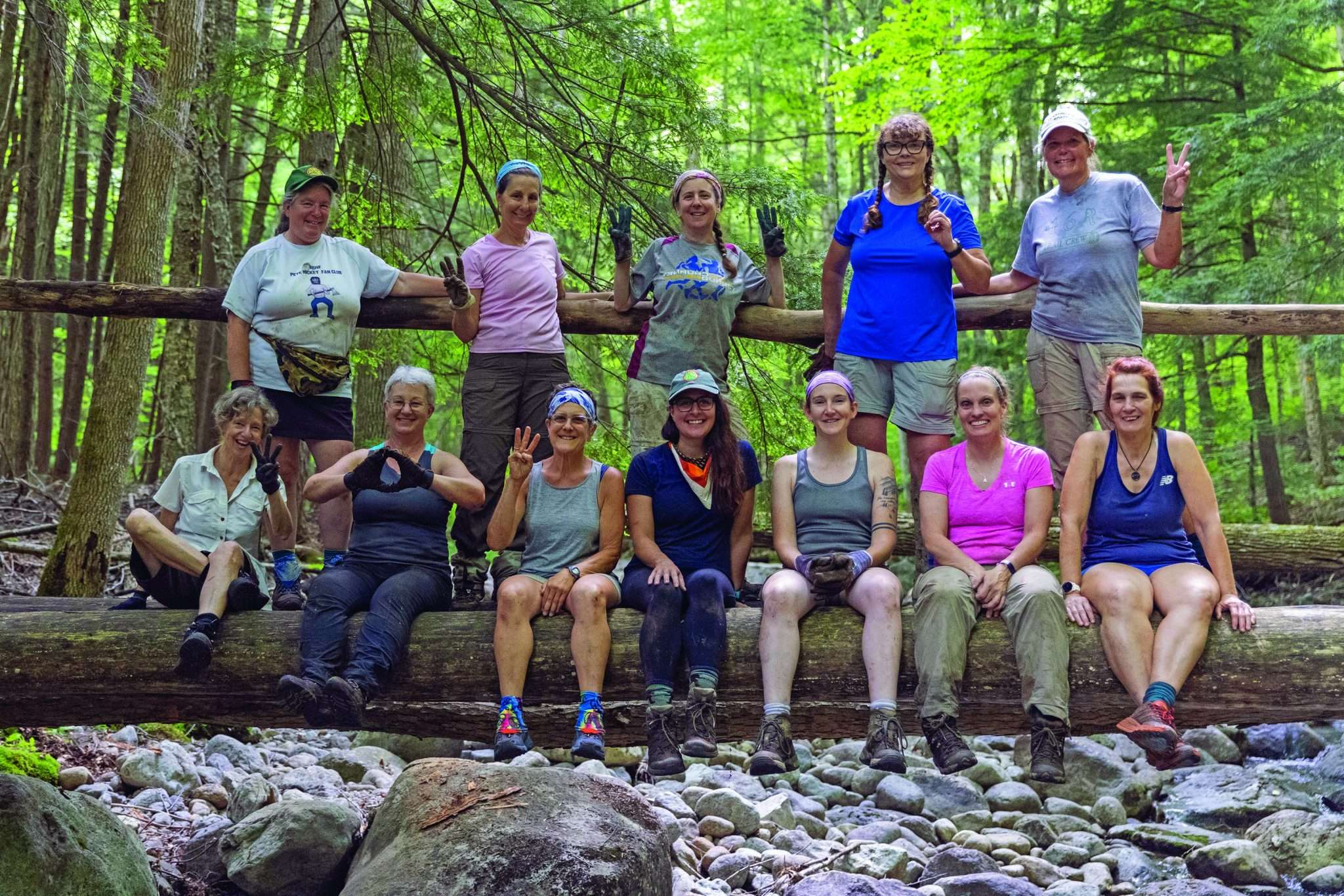 Women of the '46 on a work trip in the Central Adirondacks