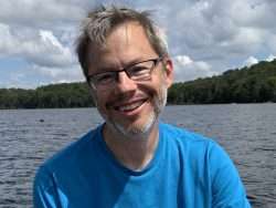 Cornell researcher Stephen Jane working in the Adirondacks