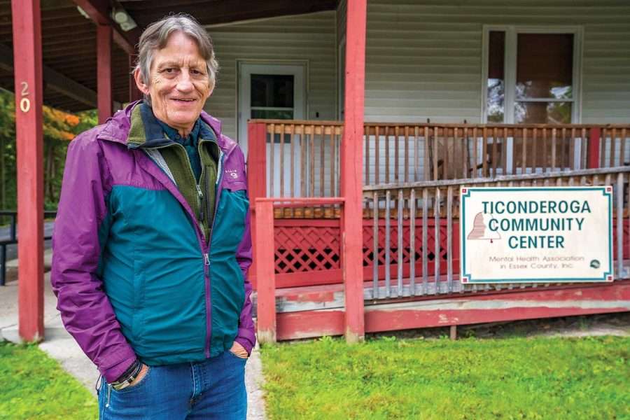 Doug Meyer, director of services, Mental Health Association in Essex County, in front of new housing for adults experiencing a behavioral health crisis.