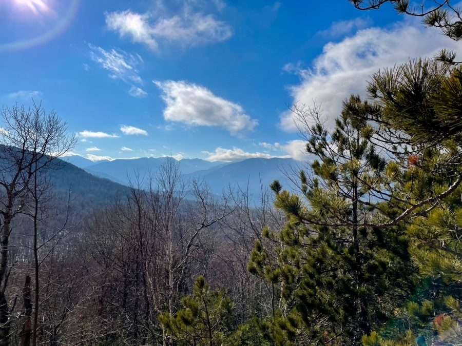 View off the rest Range from a cliff on Potash.
