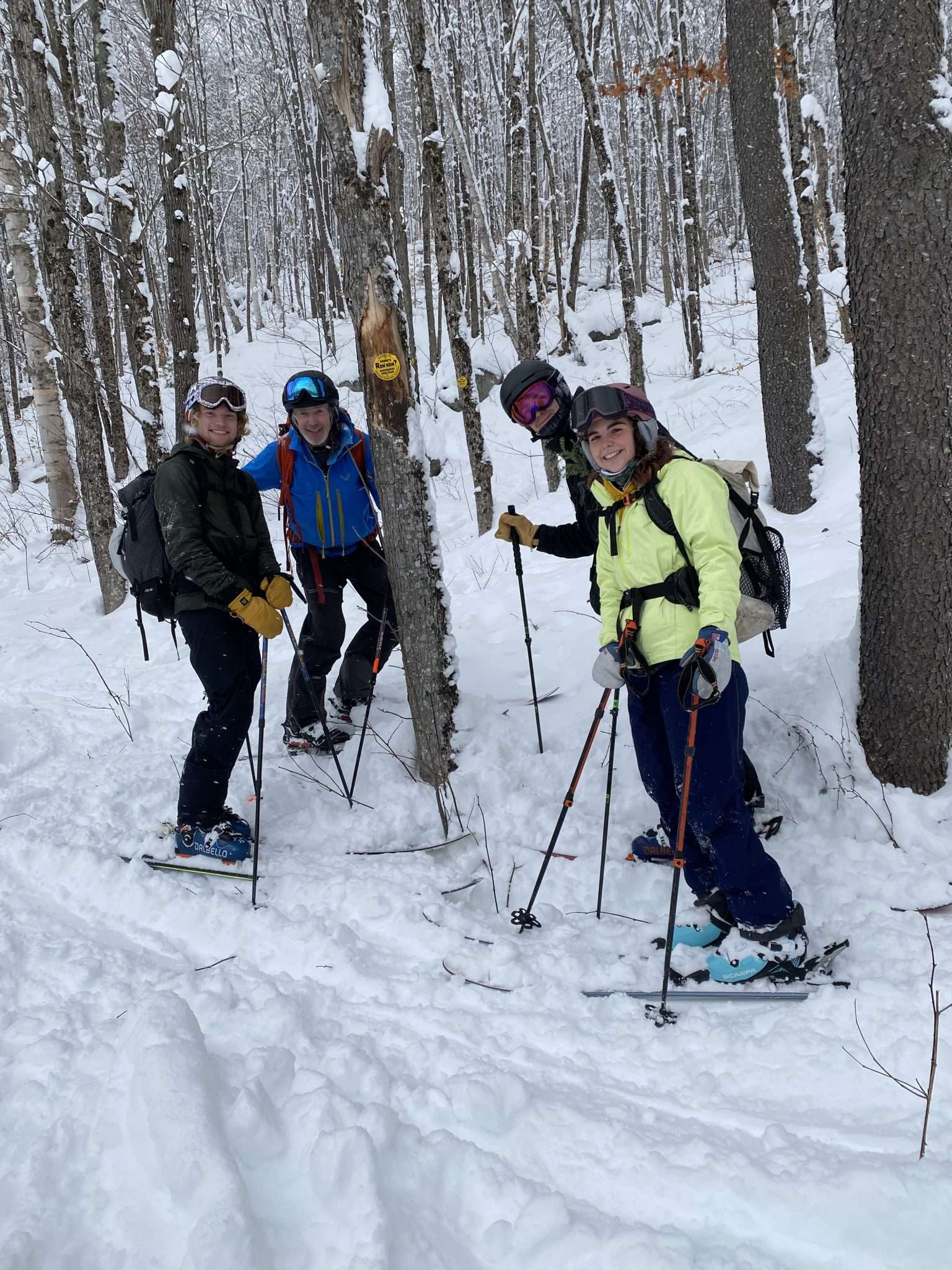 Ron Konowitz with Paul Smith's College students on backcountry ski trails