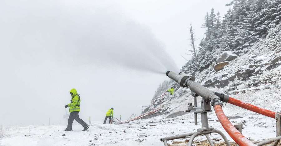 Whiteface Mountain snowmaking guns in gear for university games