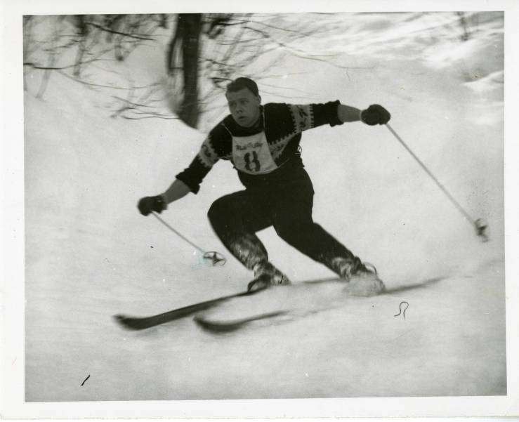 1950s Backcountry skier at Jenkins Mountain