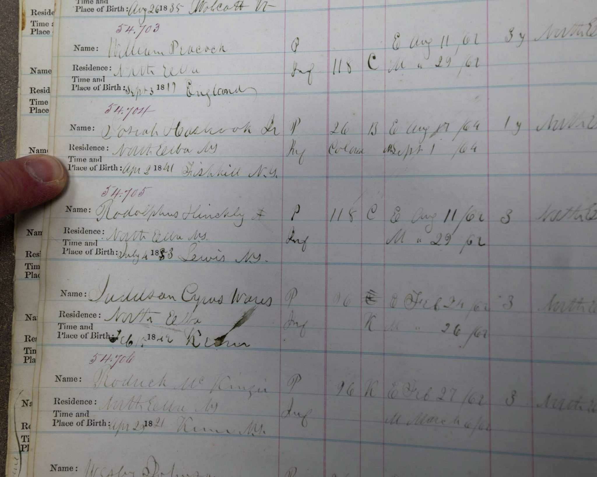 The original ledger showing the deed of properties being transferred to Blacks in the 1850s
