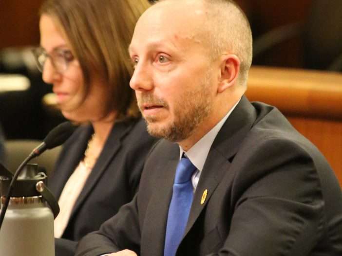 Basil Seggos, commissioner of the state Department of Environmental Conservation, testifies during a joint budget hearing on Feb. 14 in the New York State Capitol in Albany.