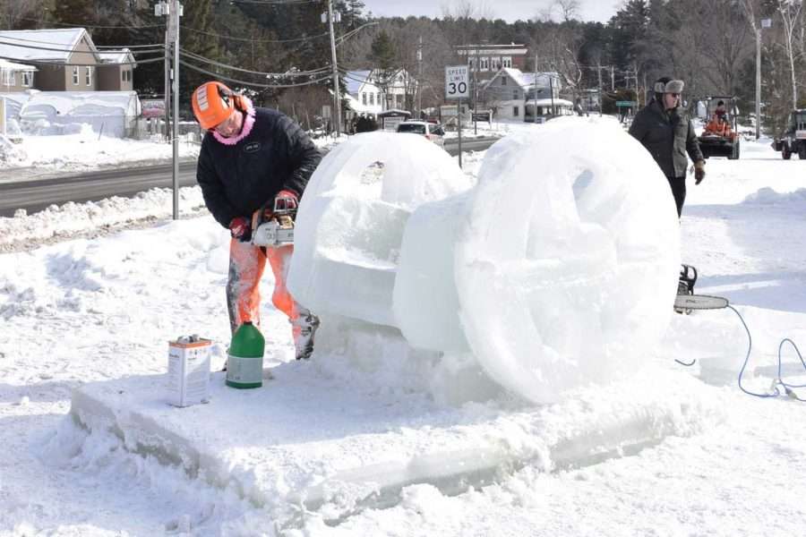 Ice Carver working on a chariot.
