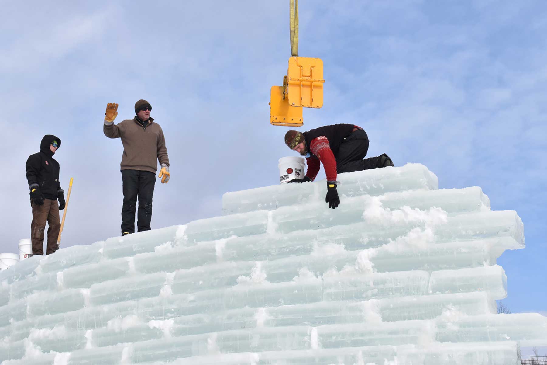 Slushing the High Ice at the saranac lake ice palace
