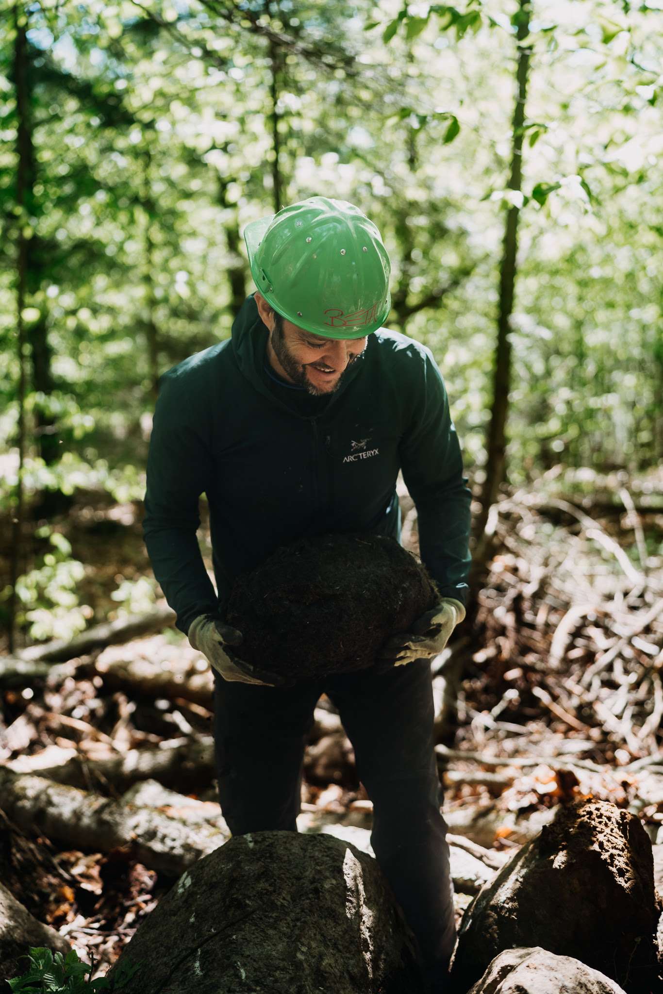 Josh Wilson at work on the trails. 