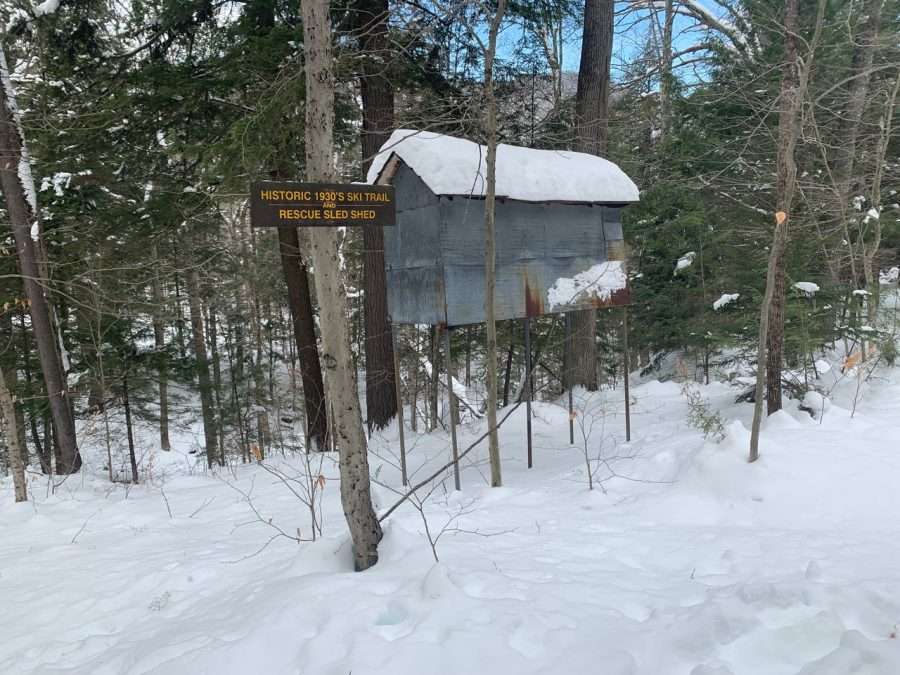 The Sled Shed, a relic three miles up the Raymond Brook Trail in Warren County.
