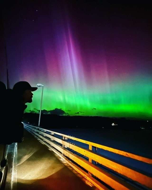 northern lights over Great Sacandaga Lake