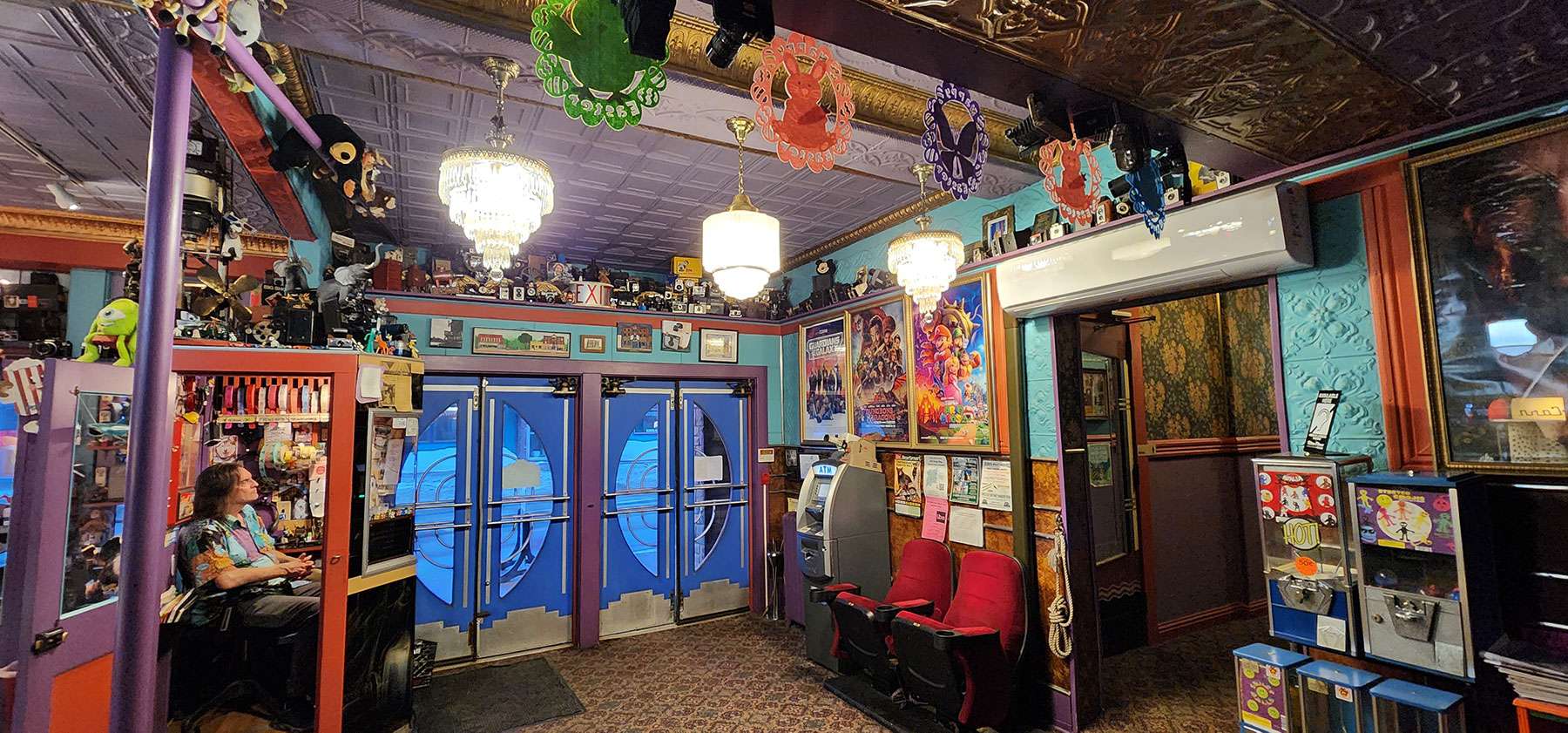 The colorful decor of the strand theatre