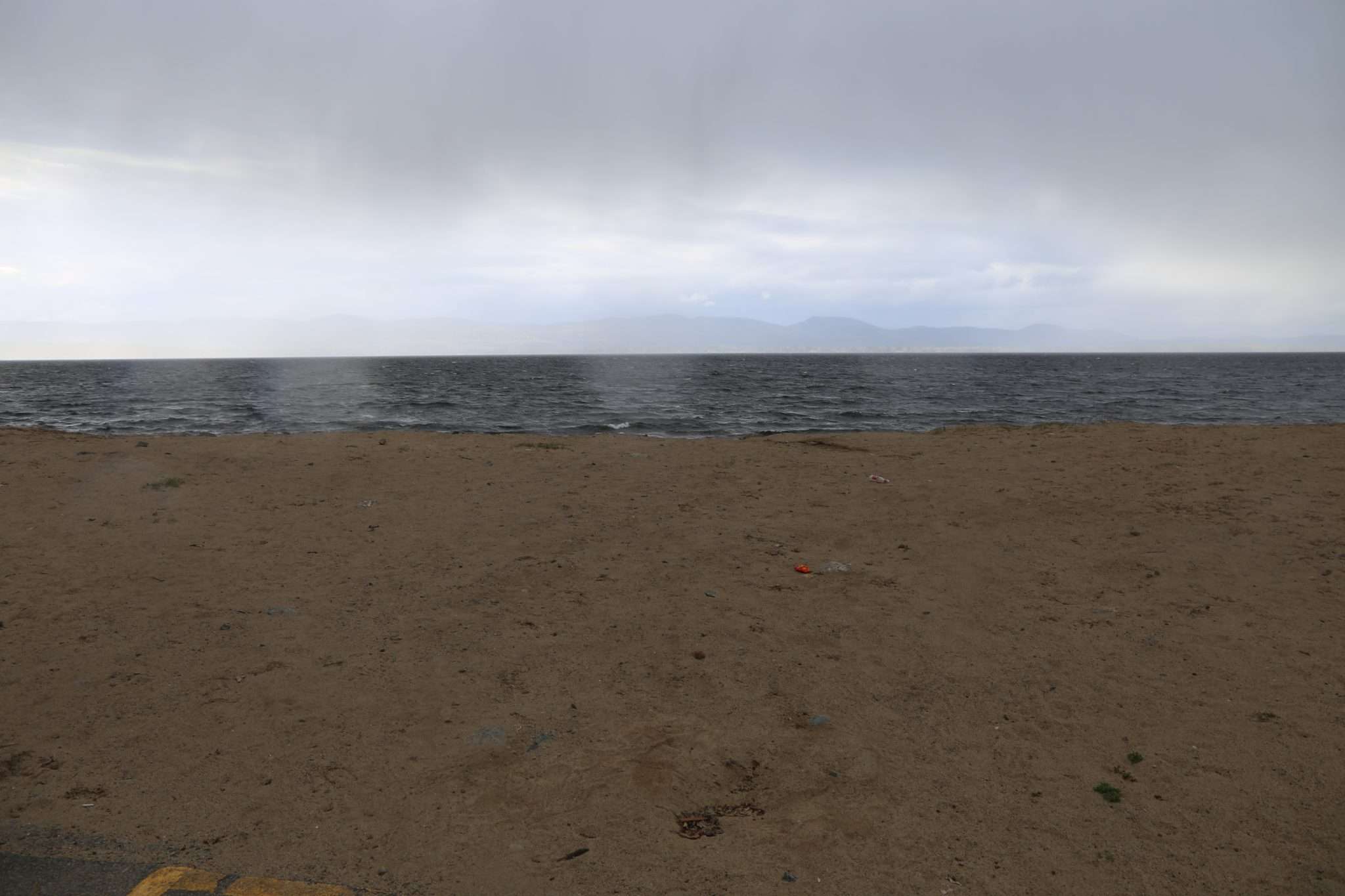 The Broadalbin Beach on an overcast day looking out on Great Sacanadaga Lake.