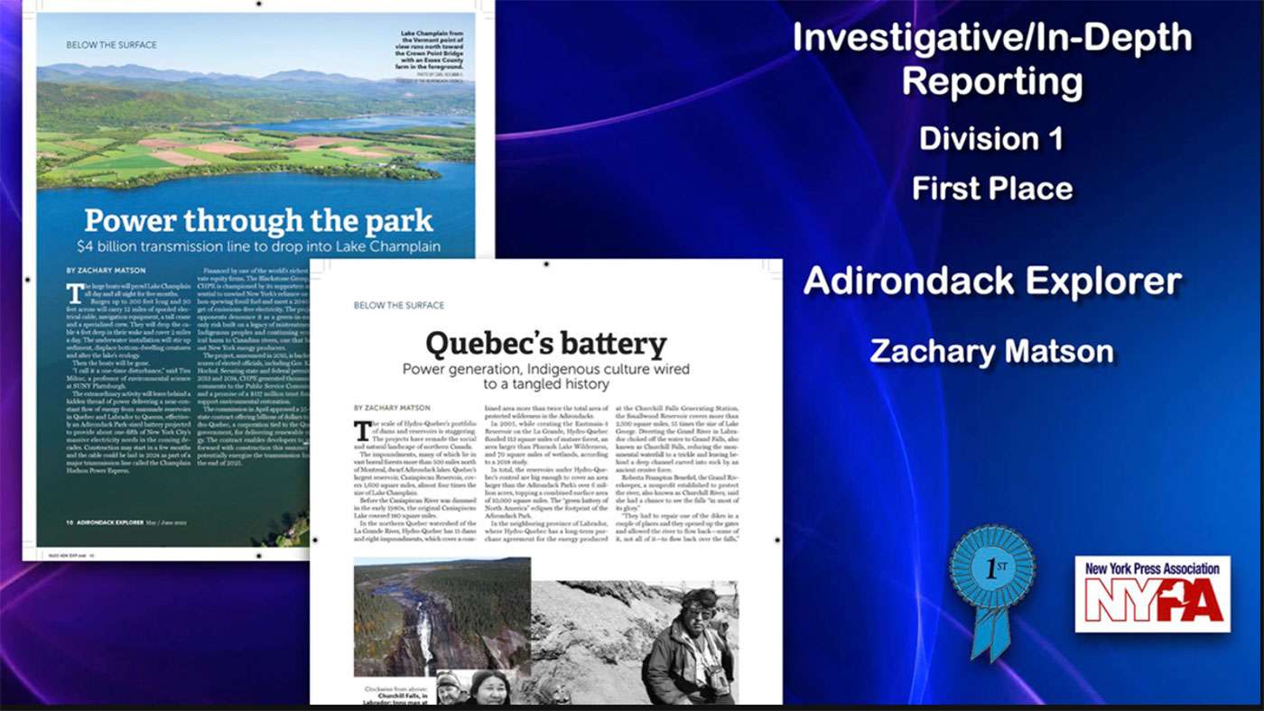 screenshot of zach's award-winning article