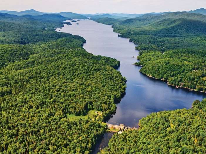 Aerial view of Indian Lake dam