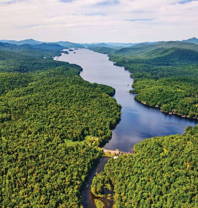 Aerial view of Indian Lake dam