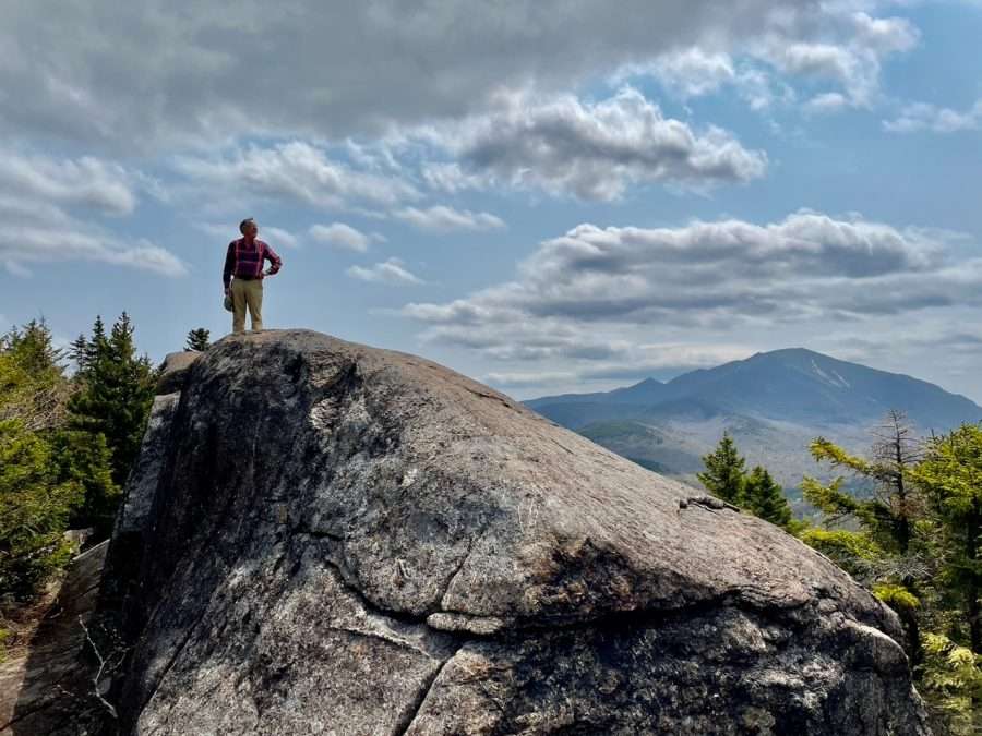 Summit of Round Mountain with Dix in the background.
