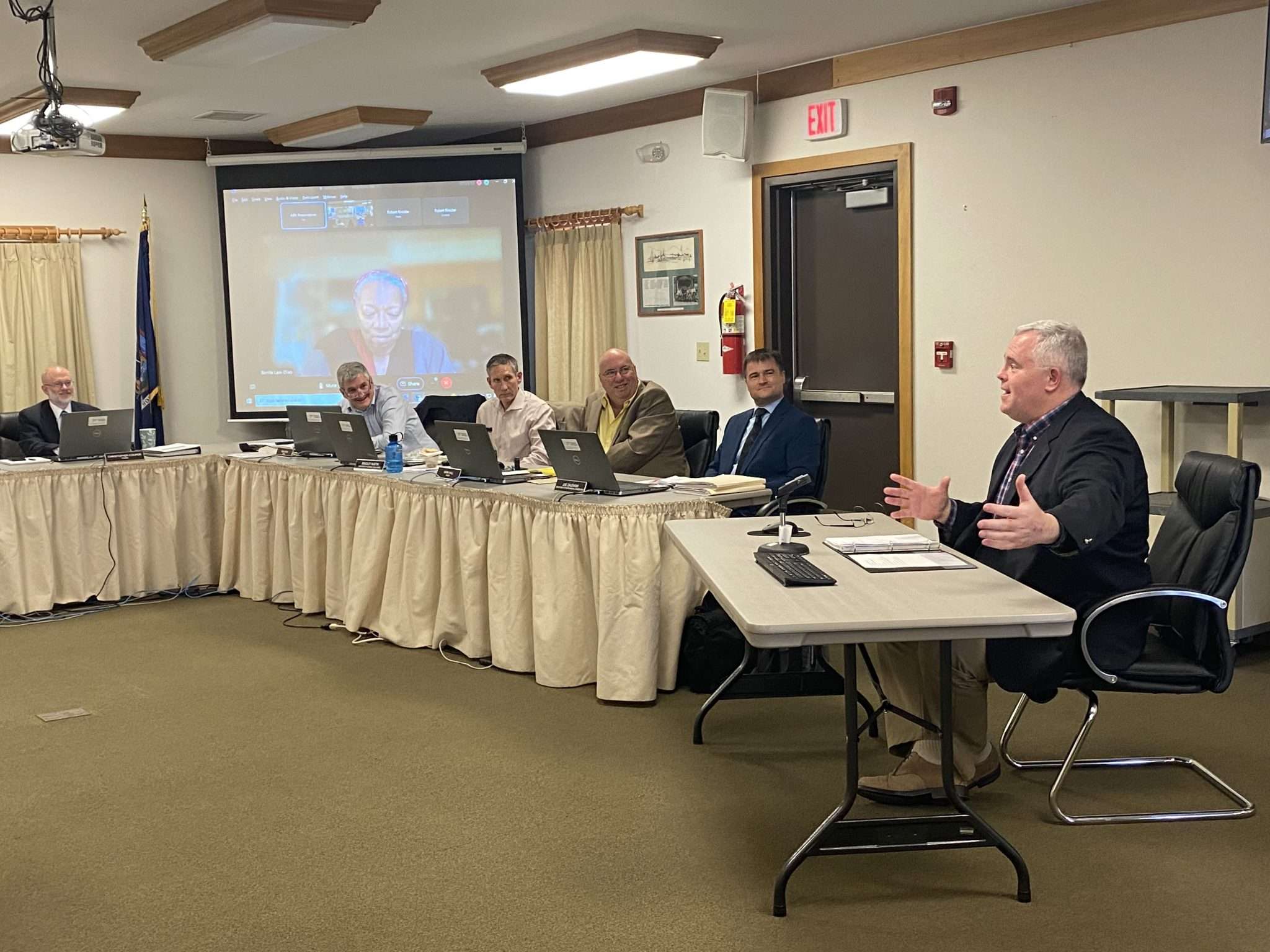State Sen. Dan Stec, R-Queensbury, discusses cell coverage in the Adirondacks on May 11, 2023 at the Adirondack Park Agency's meeting in Ray Brook.
