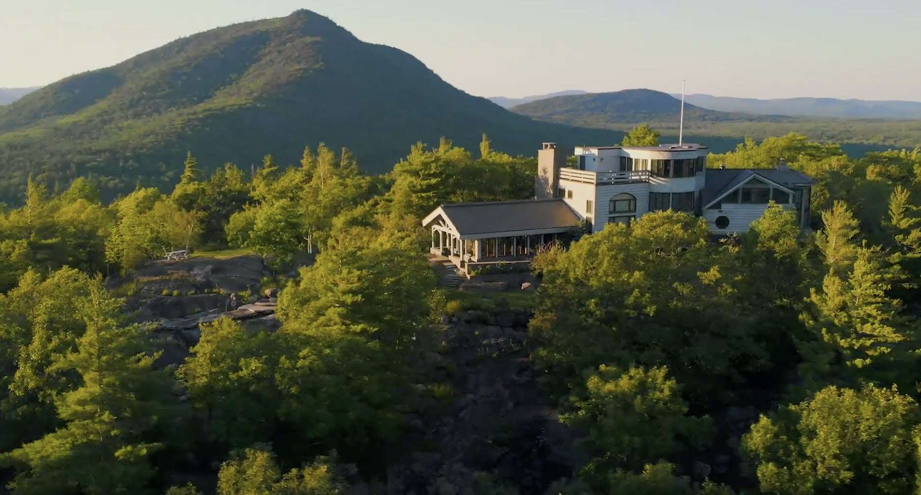 An aerial view of the Bassett Mountain Estate in Jay.