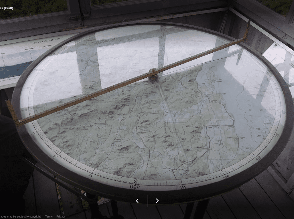 This map table was stolen from the Poke-O-Moonshine fire tower in April. Photo courtesy of Friends of Poke-O-Moonshine