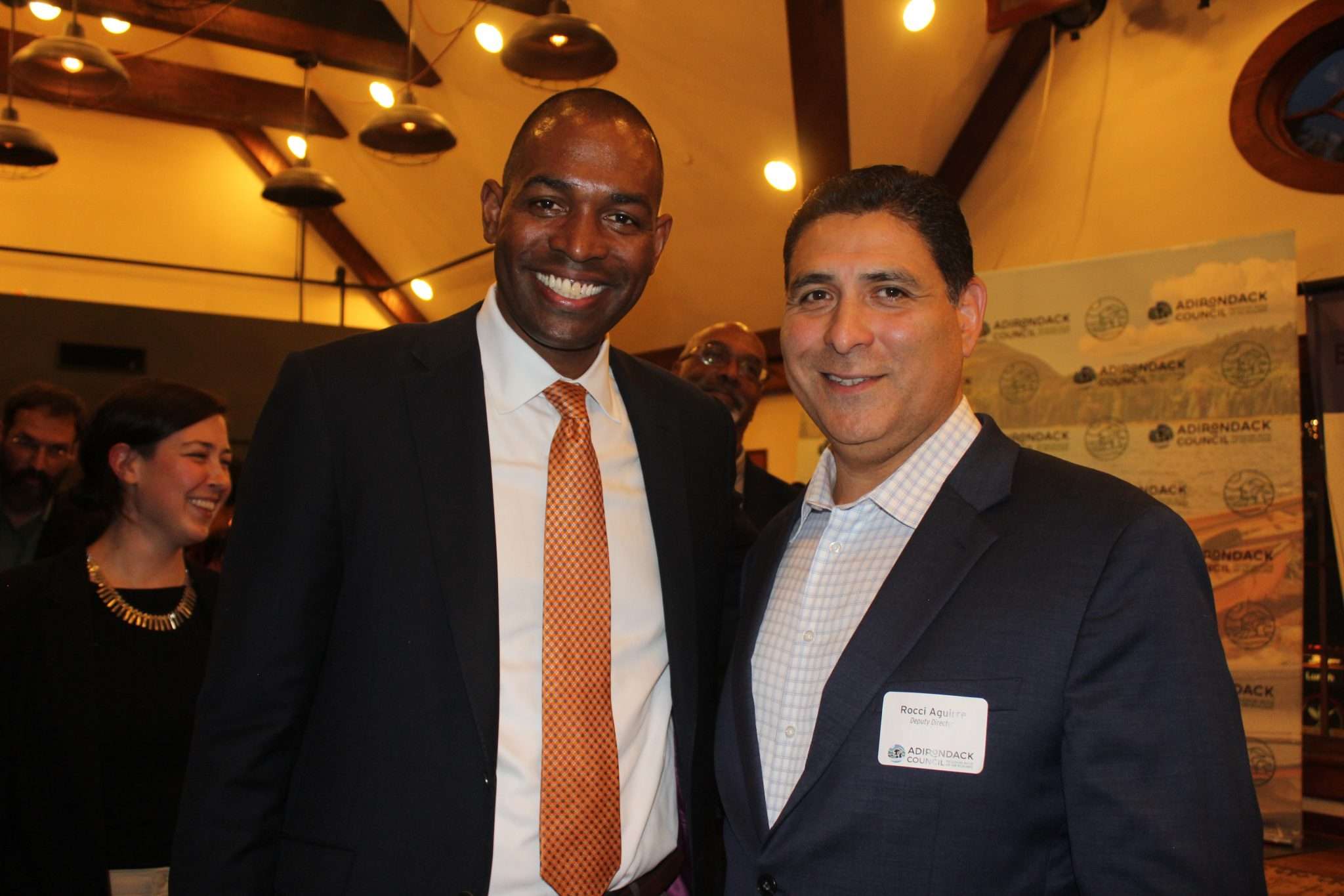 Raul "Rocci" Aguirre, right, with Lt. Gov. Antonio Delgado, left, last October in Lake Placid.