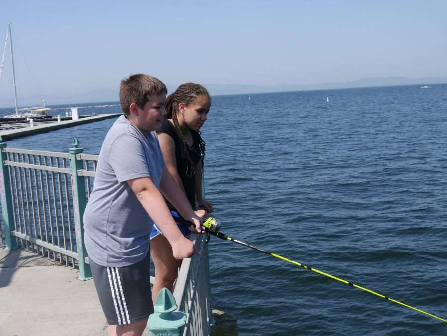kids fishing in lake champlain
