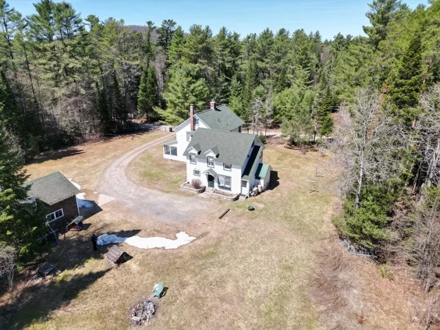 aerial shot of house