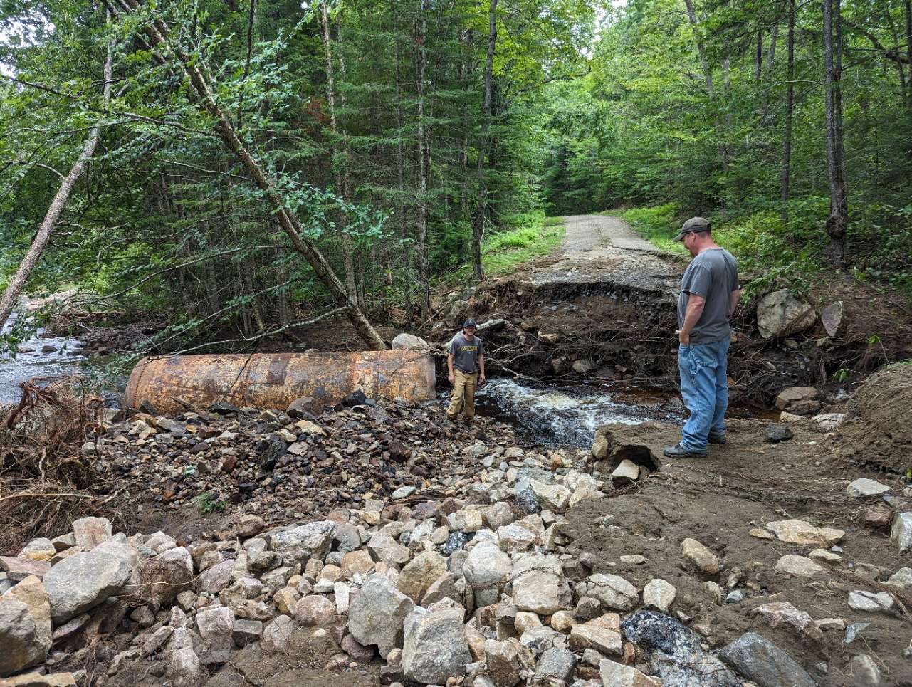 Culvert and road damage at the SUNY ESF Newcomb Campus. Photo by Michael Federice, SUNY ESF Forest Properties