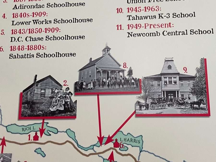 photos of early one-room schoolhouses in Newcomb