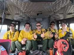 rangers in a helicopter