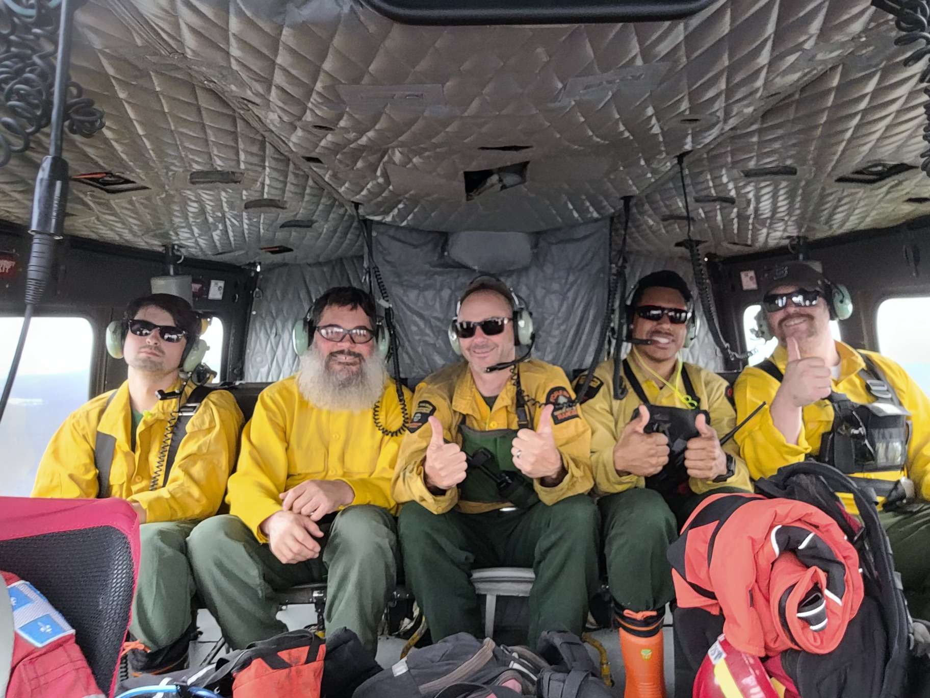 rangers in a helicopter