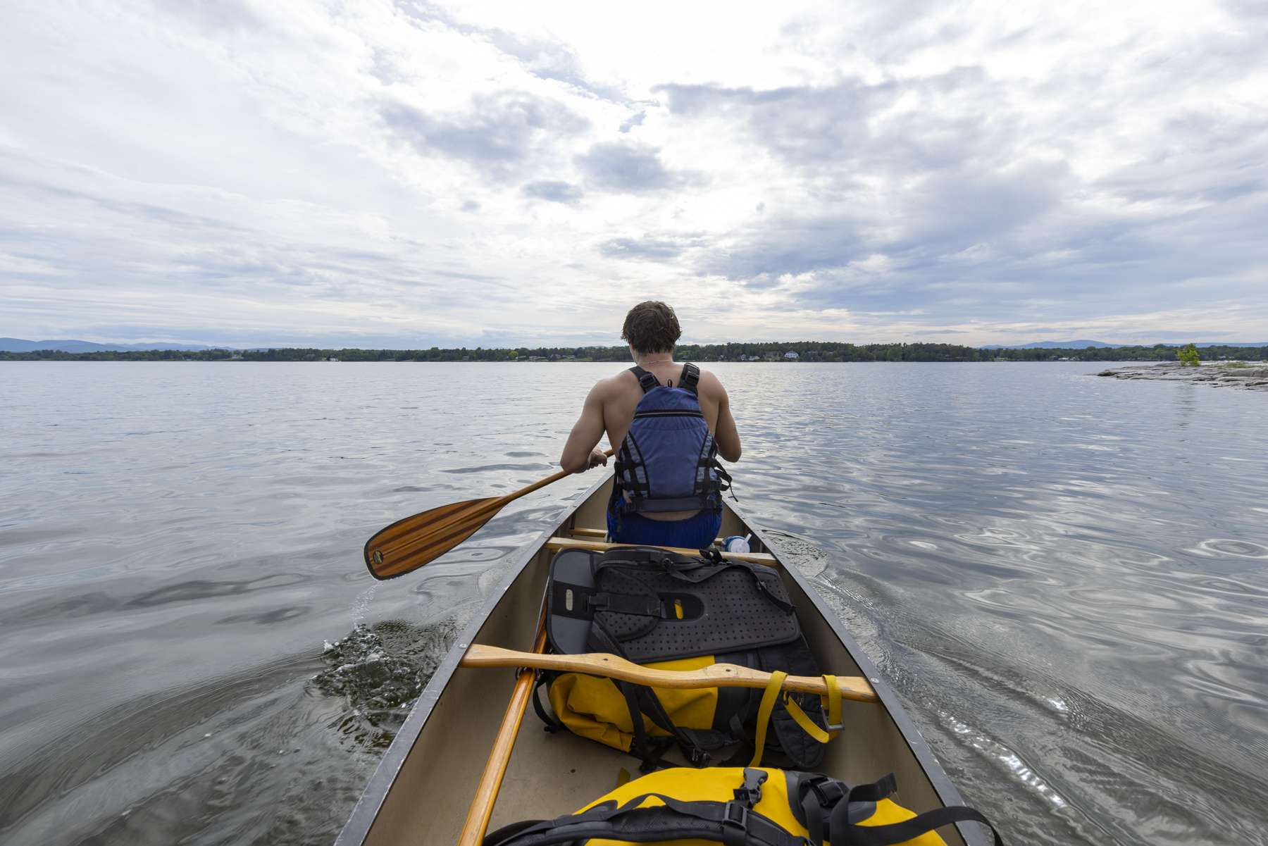 The paddle from Valcour Island from the Peru boat launch is roughly a mile, but varies depending upon the destination.  