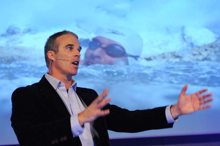 Lewis Pugh is attempting to become the first person to swim the entire Hudson River.  Photo courtesy of the Lewis Pugh Foundation