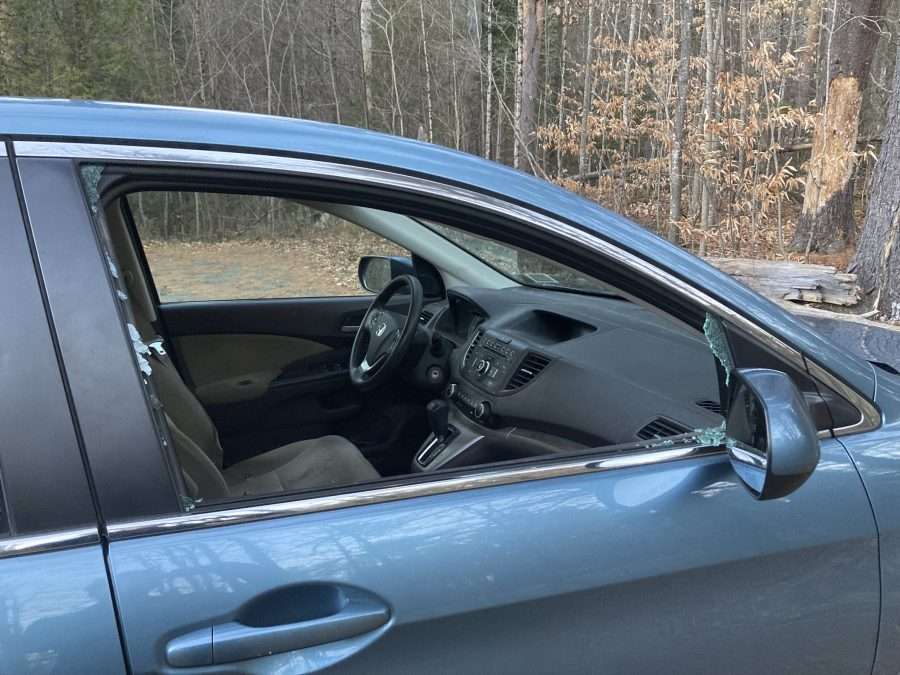 Adirondack crimes mainly consist of trail-head break ins, such as this car