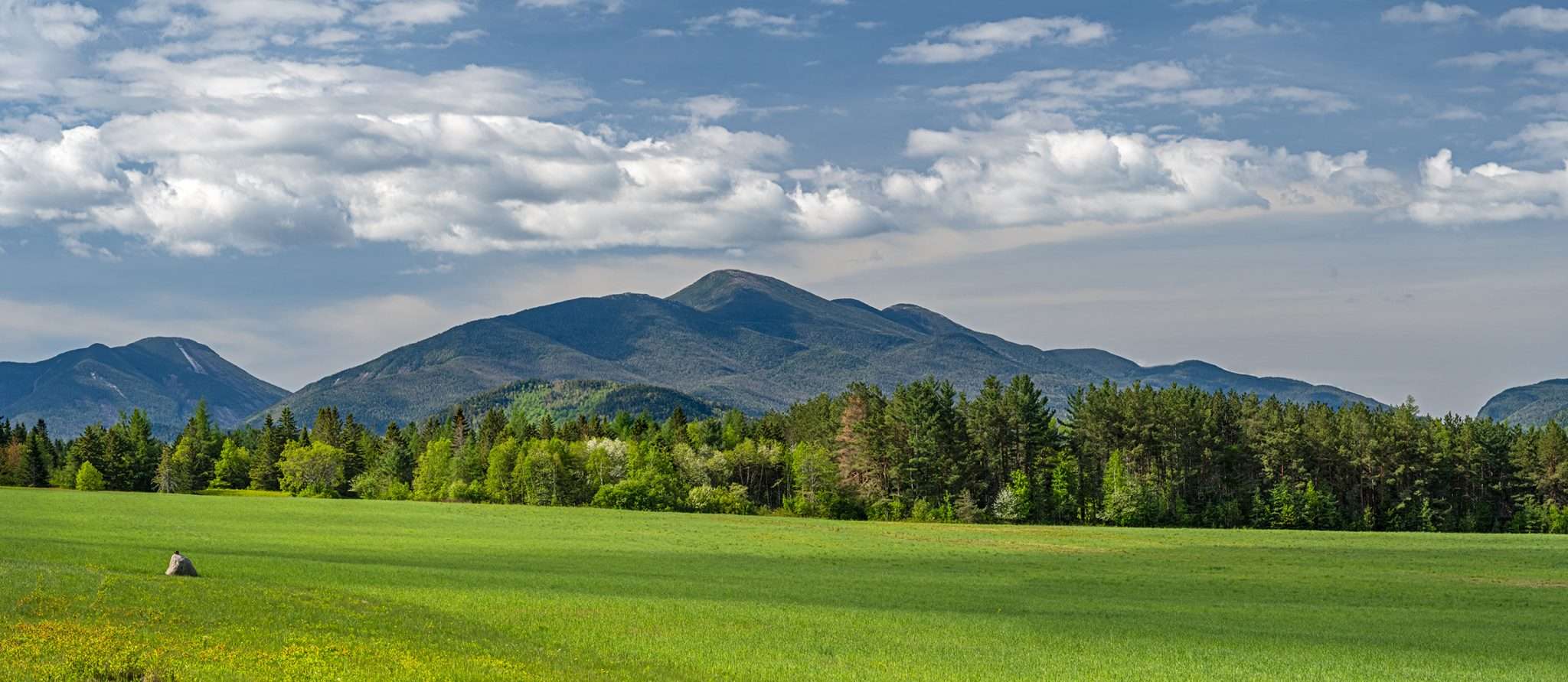 A view of the High Peaks from Adirondack Loj Road. Photo by John DiGiacomo, courtesy of Adirondack Land Trust