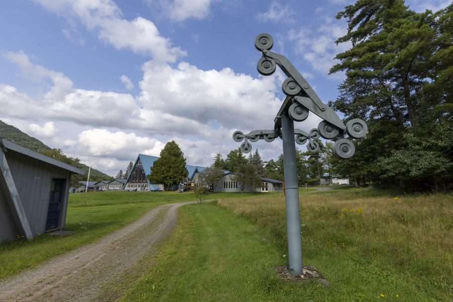 former ski lift tower at newvida